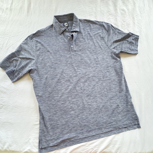 Footjoy Polo Shirt Mens Size XL Blue/Grey  Short Sleeve Performance Golf - Picture 1 of 4